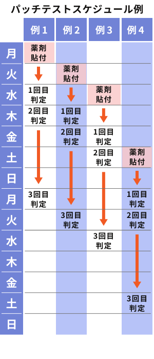 パッチテストのスケジュール例