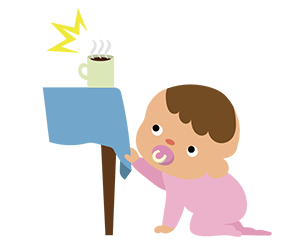 子供のやけど(熱傷):テーブルクロスを使用しない