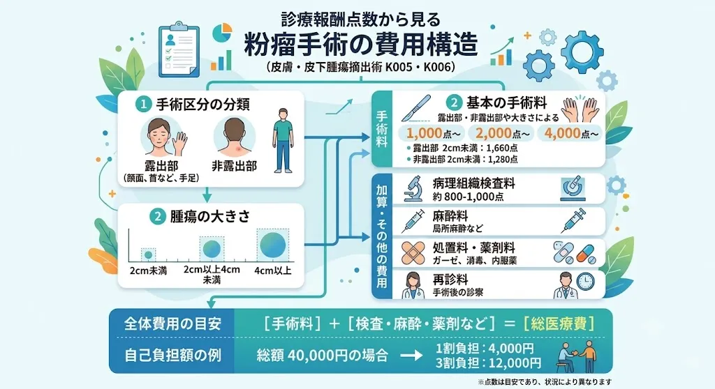診療報酬点数から見る粉瘤手術の費用構造